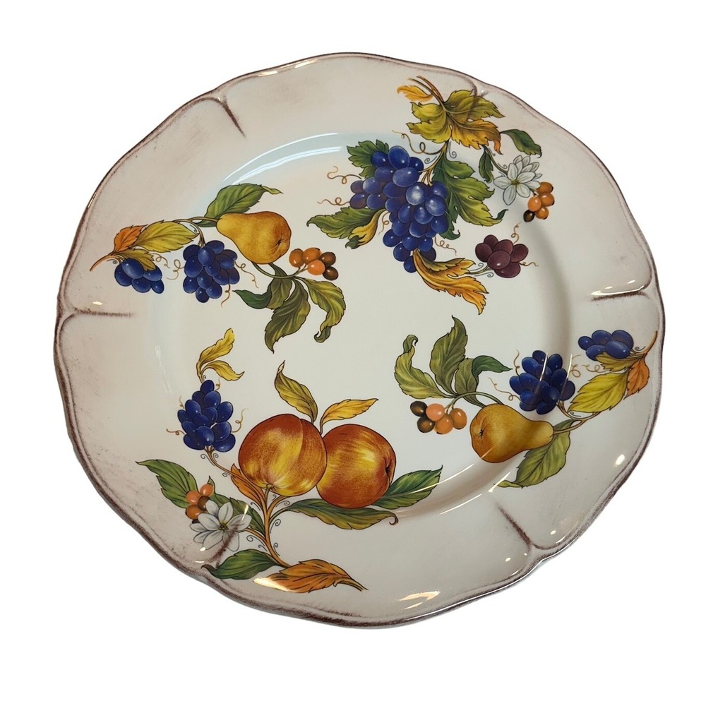 Sur La Table Frutta Fruit Grapes Large 16" Round Serving Bowl Made In Italy